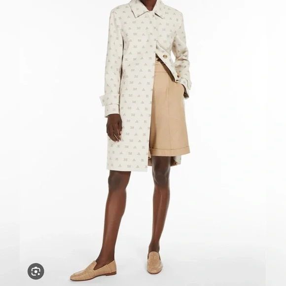 SOLD! MAX MARA FULL LOGO TRENCH COAT SIZE: US6 IT40 NEW WITH TAG FALL/WINTER - Picture 4 of 16